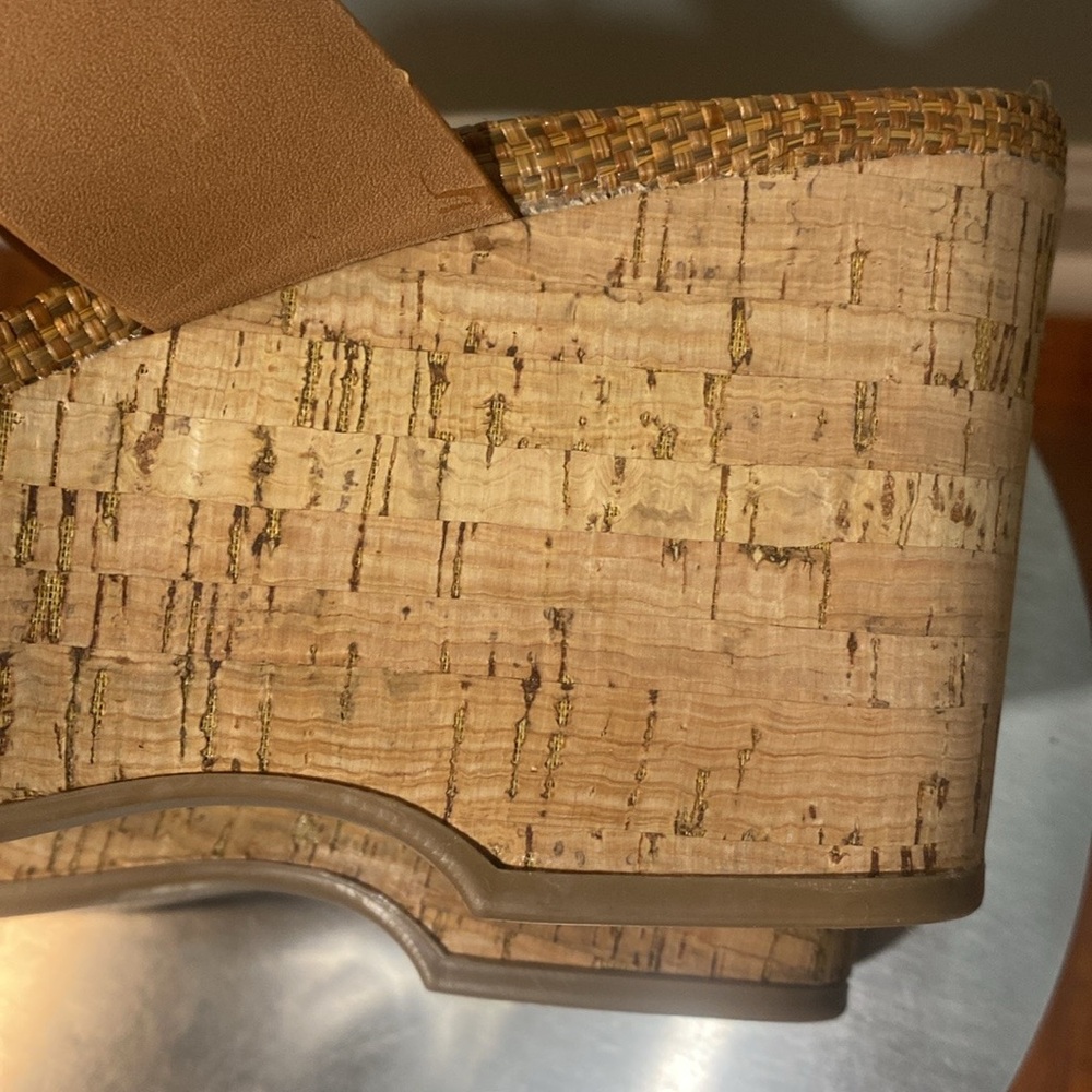 NWOT SAM EDELMAN YARDLIE TAN CORK THONG SANDALS - Picture 4 of 15